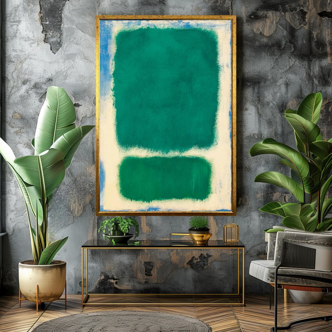 Mark Rothko Vibrant Green And Blue Abstract, Gift - Image 4