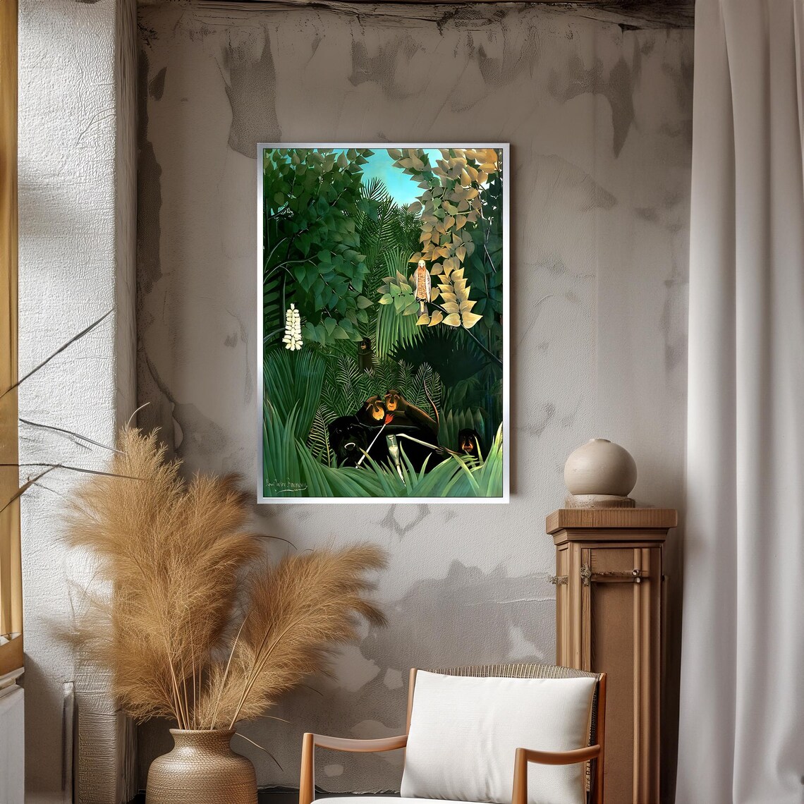 Henri Rousseau The Merry Jesters Jungle Monkeys Painting Poster - Image 3