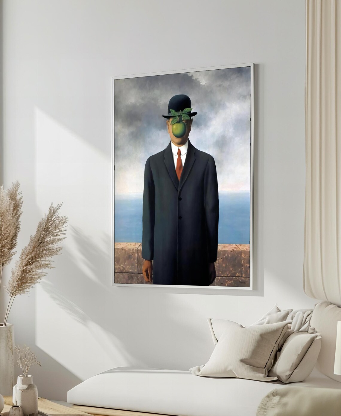 Iconic Rene Magritte The Son Of Man Green Apple Surrealist Poster