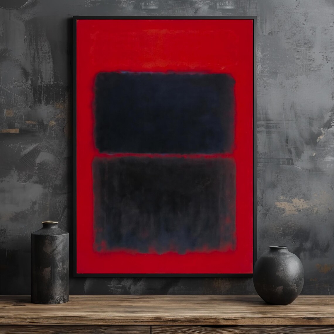 Mark Rothko Painting, Dramatic Abstract Modern Art - Image 2