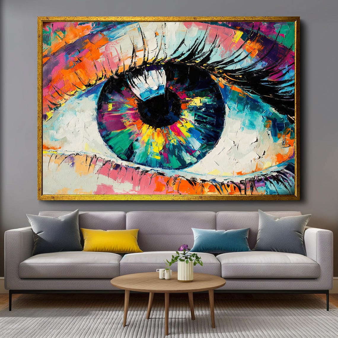 Vivid Abstract Close Up Eye Painting Colorful Surreal Vision Poster - Image 4