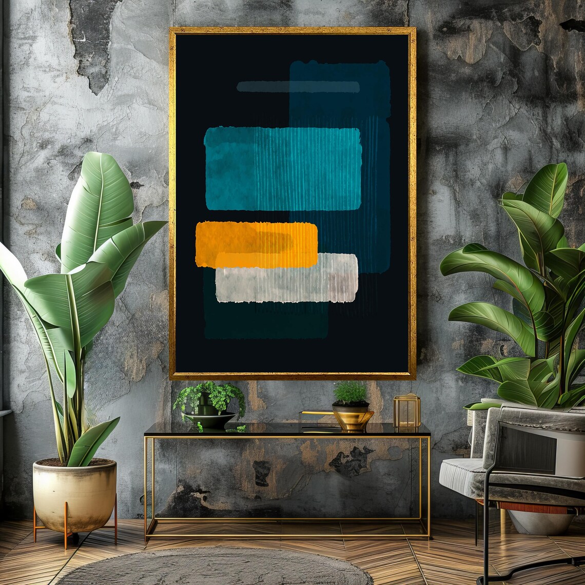 Bold Teal And Orange Abstract Painting By Mark Rothko Vibrant Modern Art For Contemporary Home Decor Gift Idea - Image 4
