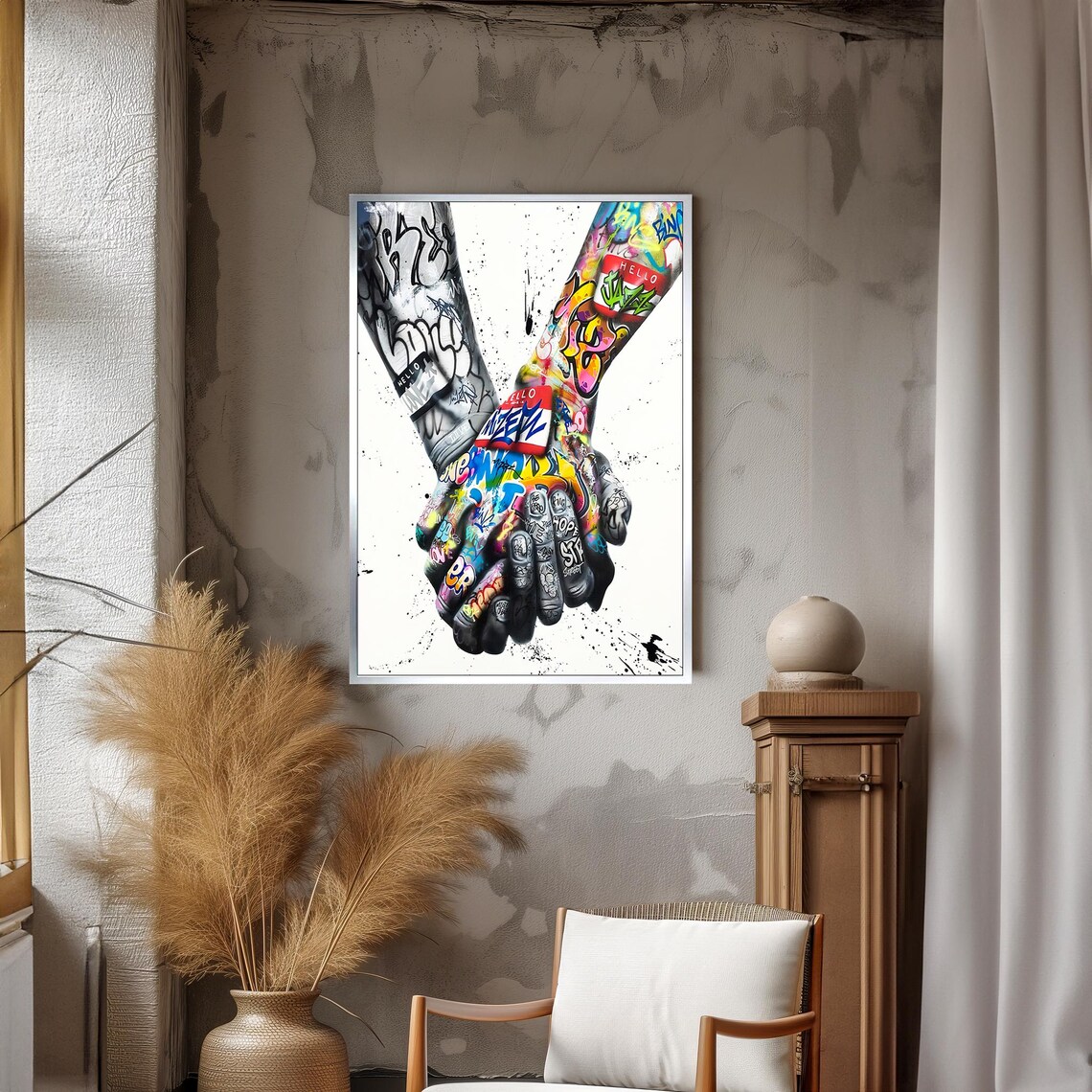 Graffiti Hands Unity, Bold Urban Wall Decor - Image 3