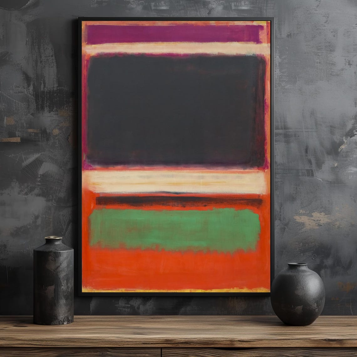 Vibrant Multi Color Abstract Painting By Mark Rothko Bold Modern Art For Contemporary Home Decor Gift Idea - Image 2