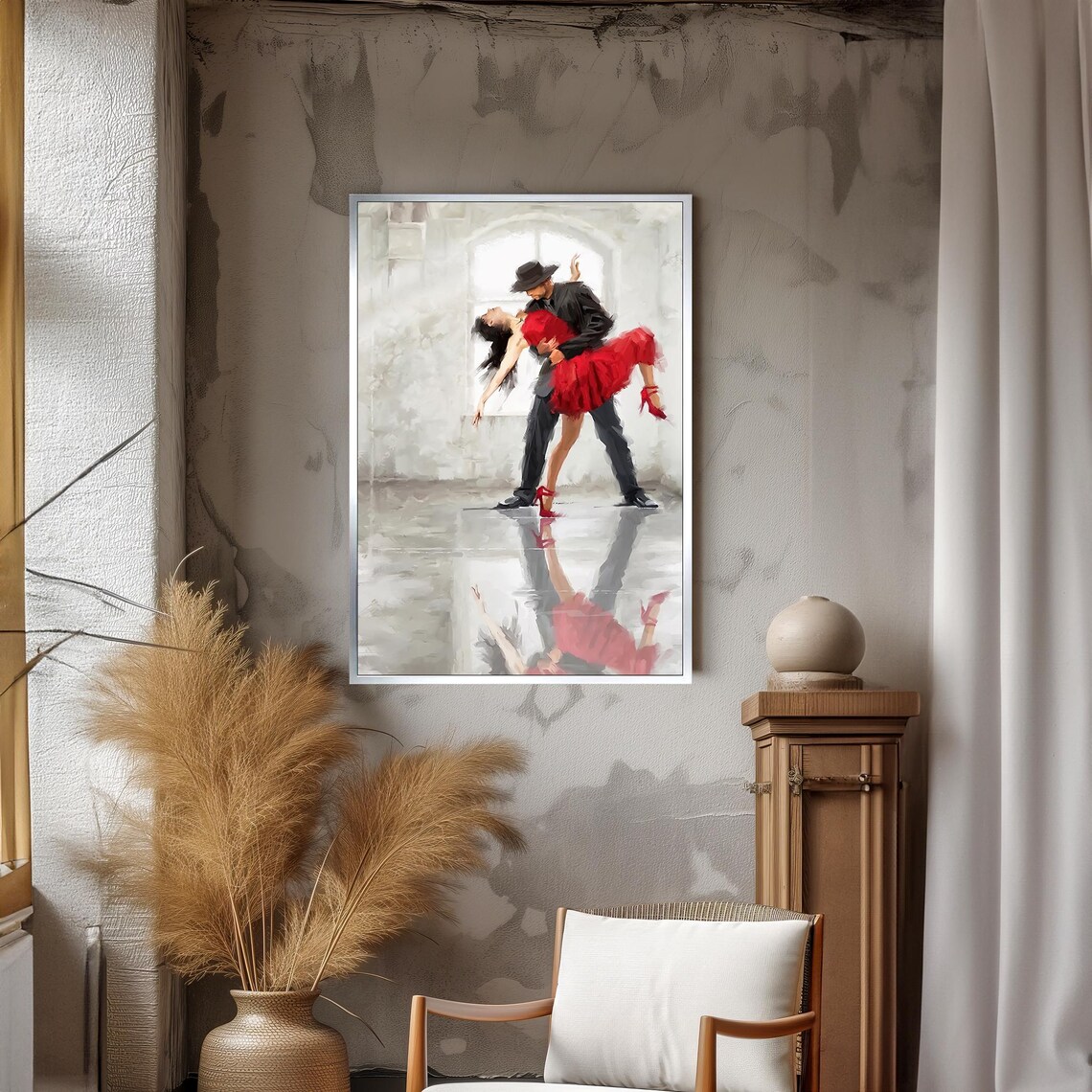 Passionate Dance Romantic Couple Art Print, Gift For Dance Lovers - Image 3