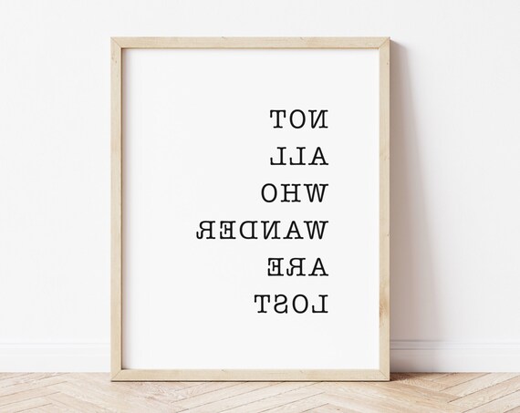 Mirror Art Not All Who Wander Are Lost Motivational Wall Inspirational Poster Message