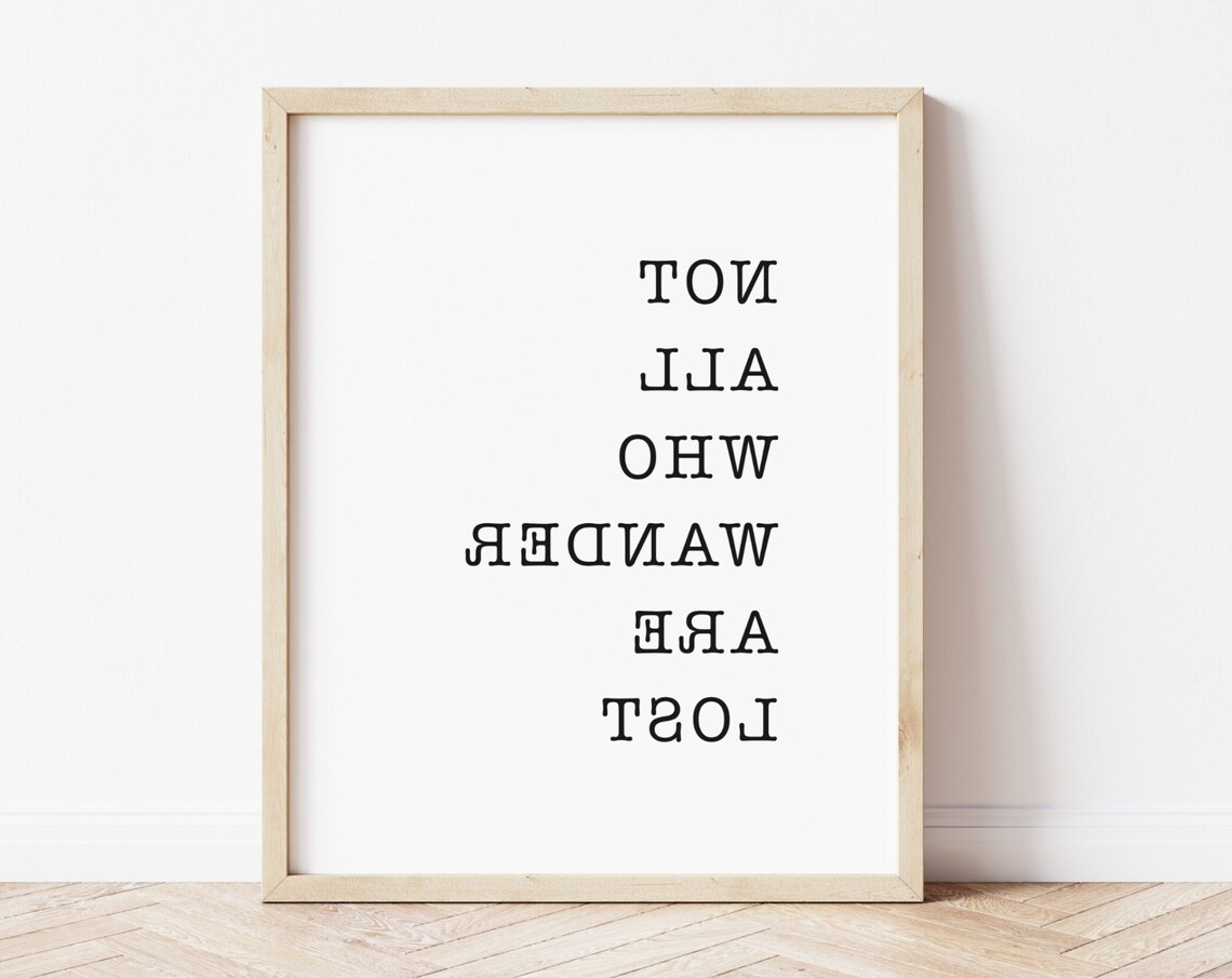 Mirror Art Not All Who Wander Are Lost Motivational Wall Inspirational Poster Message