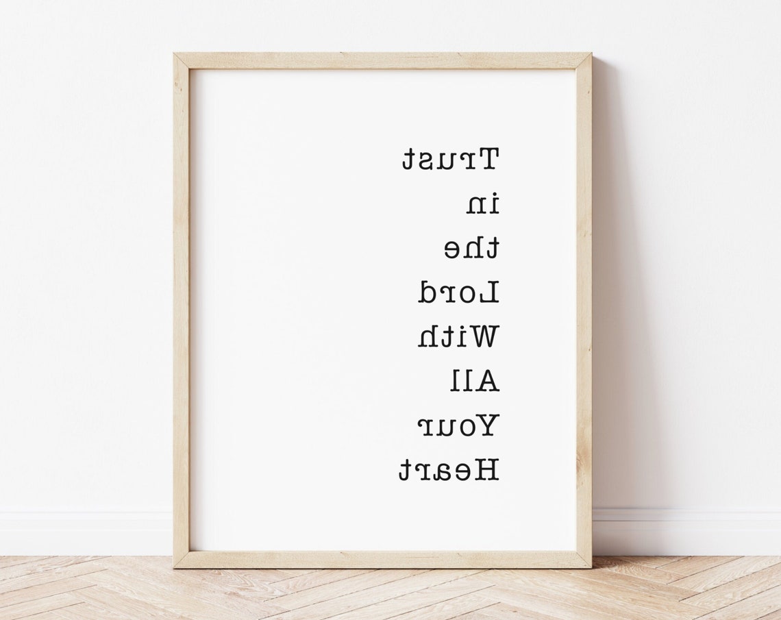 Trust in the Lord With All Your Heart Mirror Writing Scripture Poster