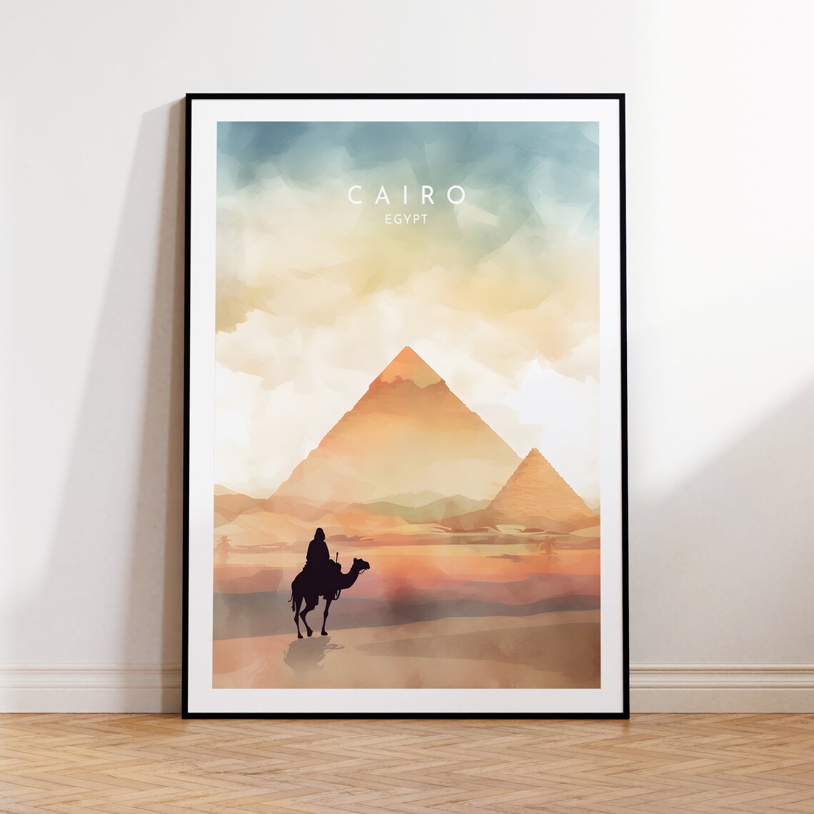 Cairo Travel Poster, Egypt City Wall Art