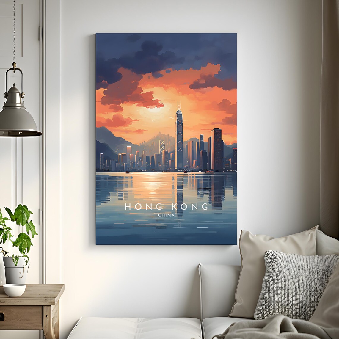 Hong Kong Travel Poster, China Home Decor Gift - Image 3