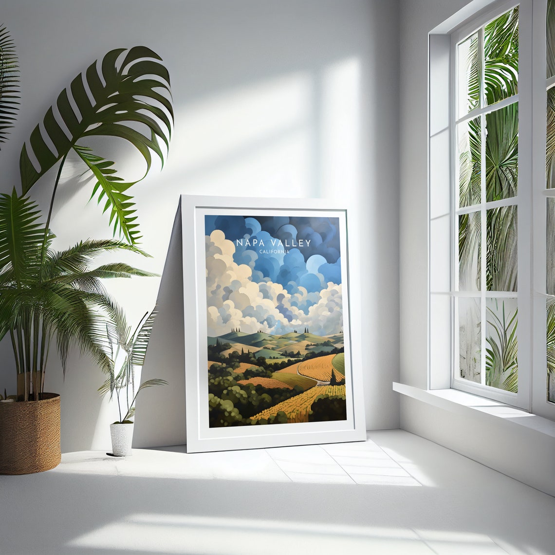 Napa Valley California Golden Vineyards Rolling Hills Poster - Image 4