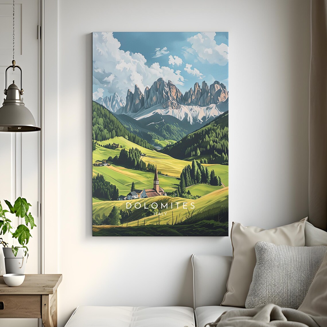 Dolomites Travel Poster, Italy Landscape Art Print - Image 3