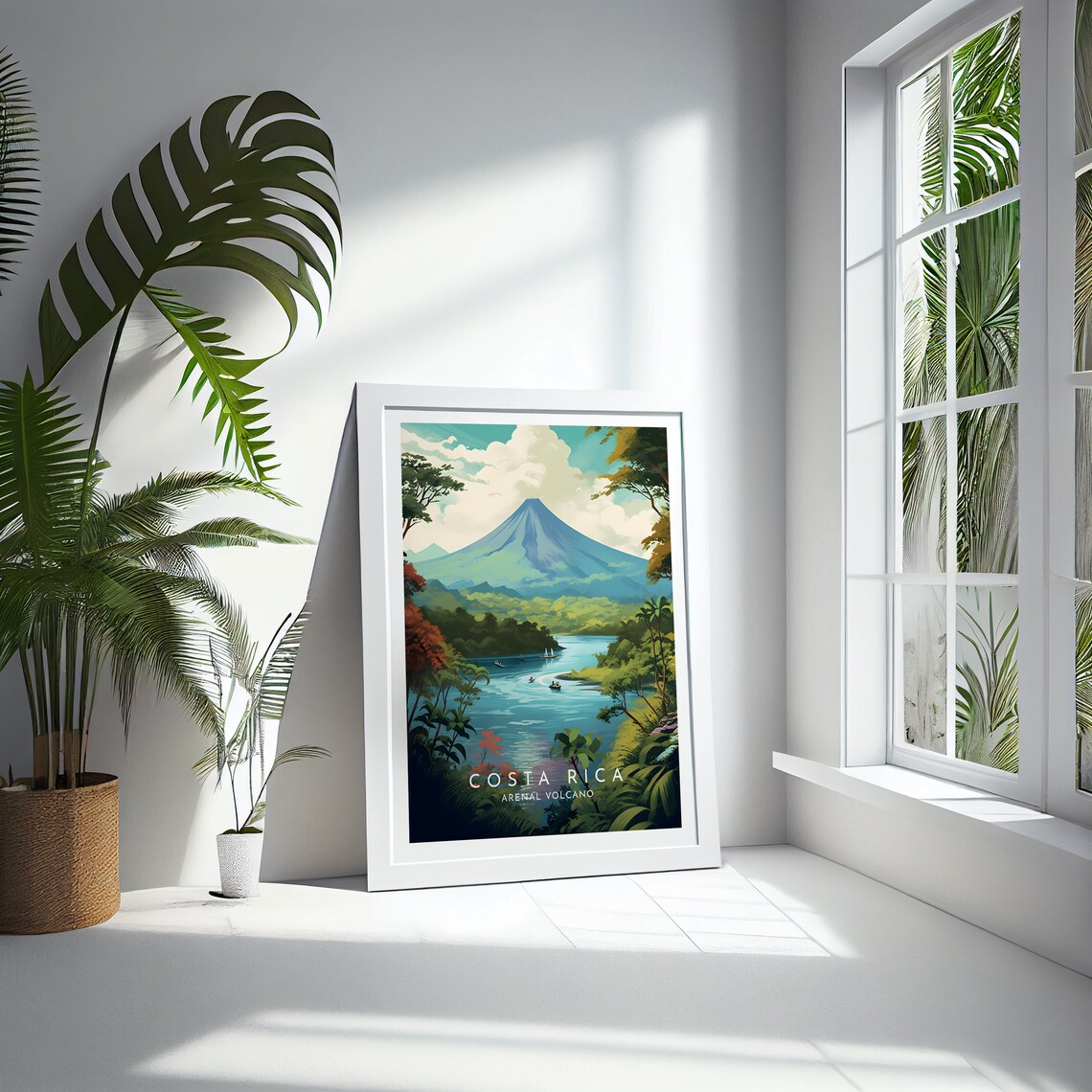 Costa Rica Travel Poster, Arenal Volcano - Image 4