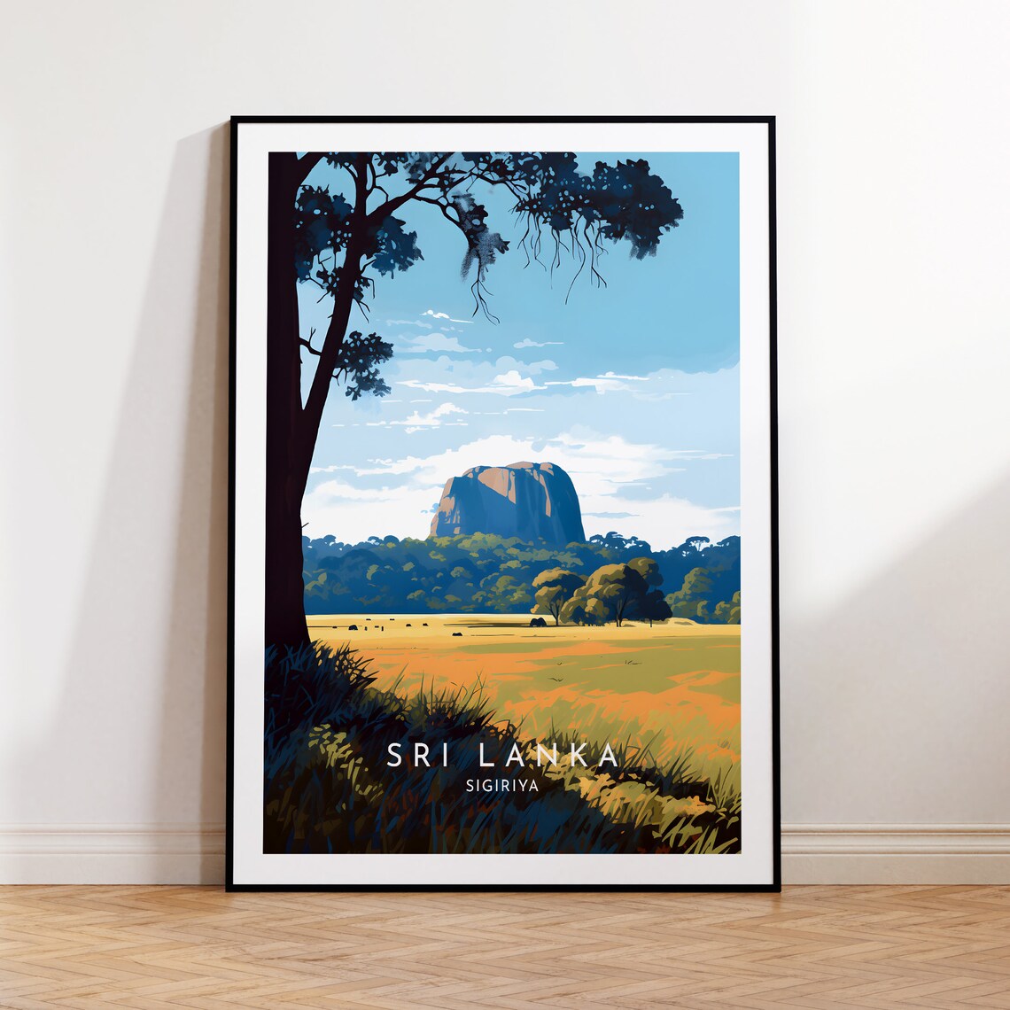 Sigiriya Travel Poster, Sri Lanka Home Decor