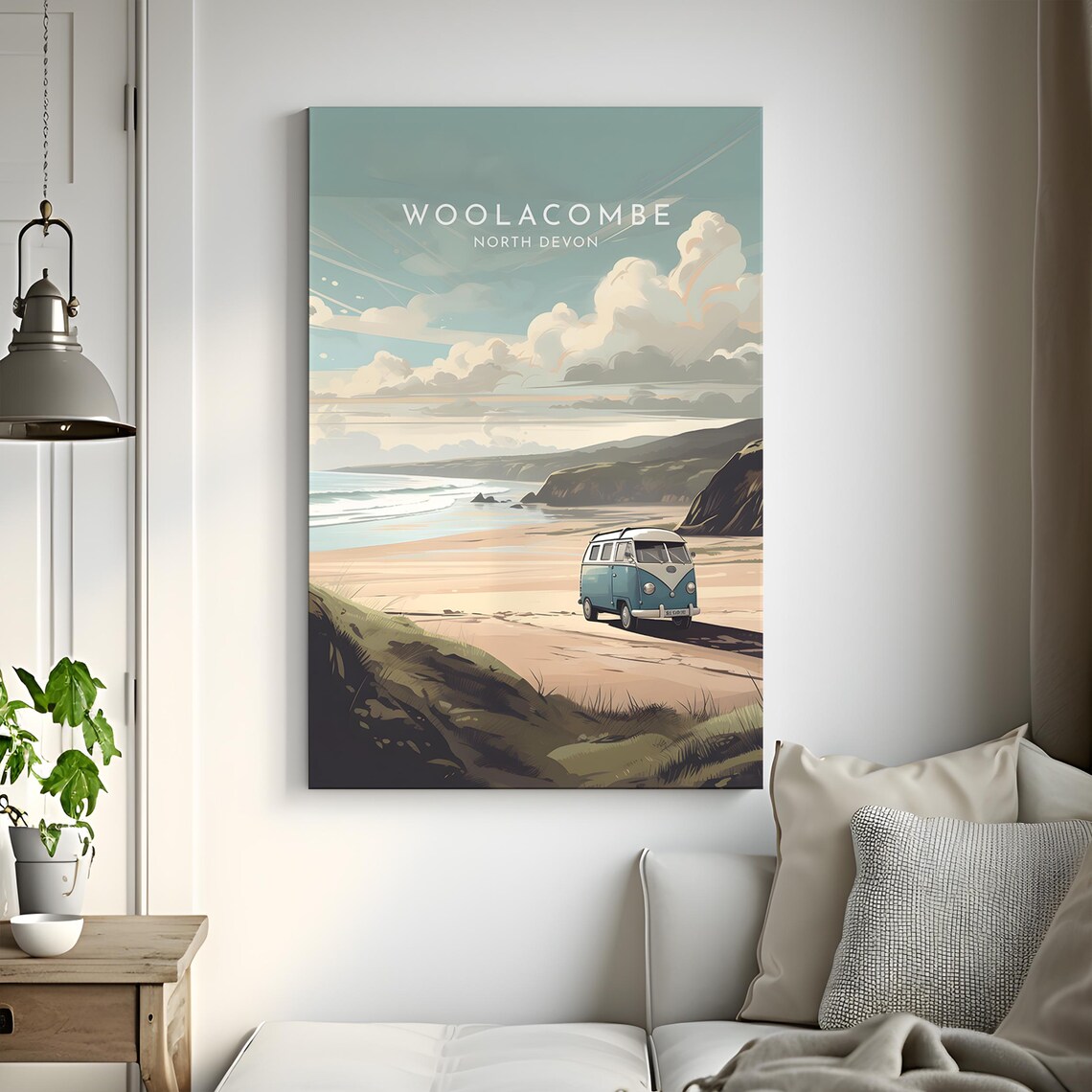 Woolacombe England Devon Travel Poster, Home Decor - Image 3