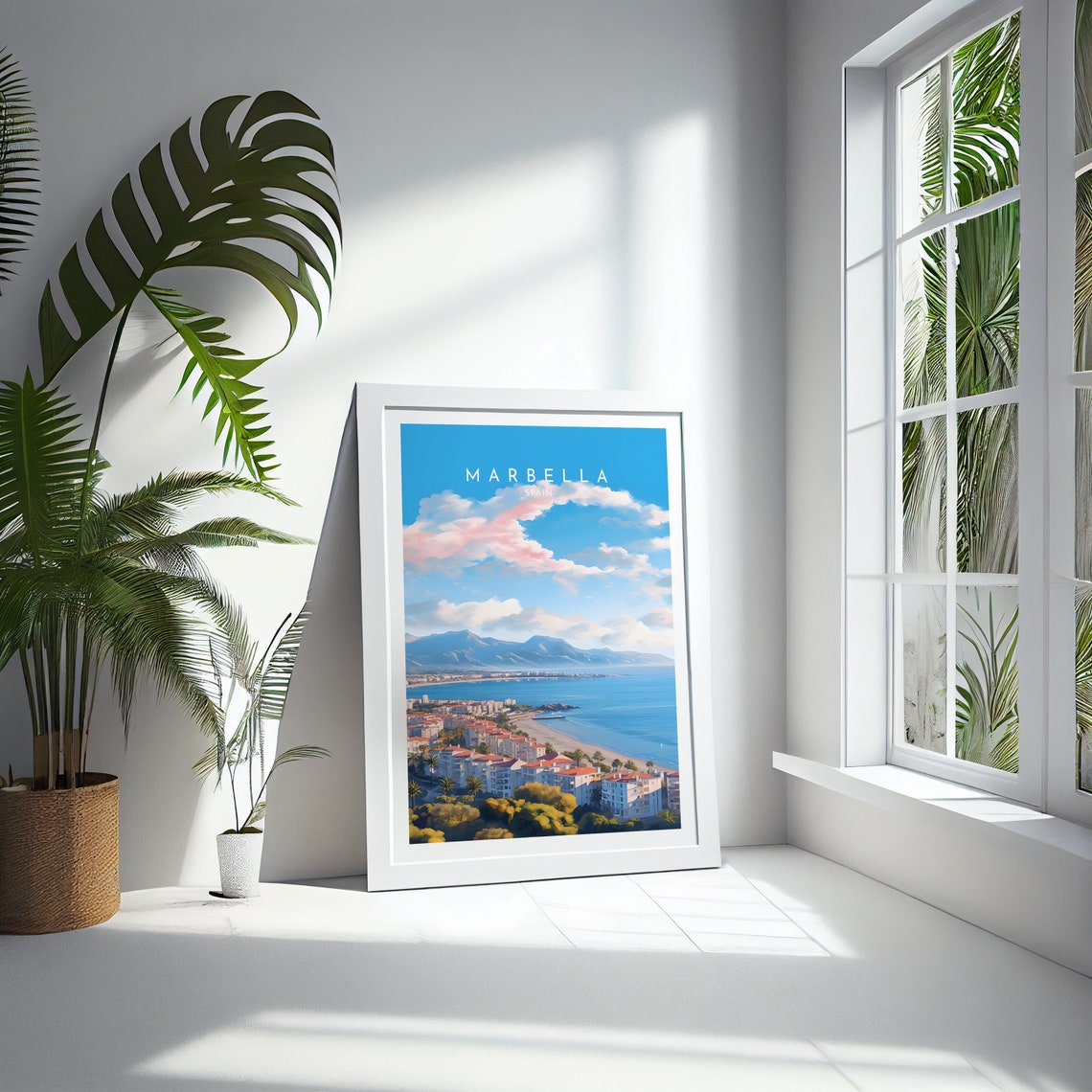 Marbella Spain Costa del Sol Coastline City View Travel Poster - Image 4