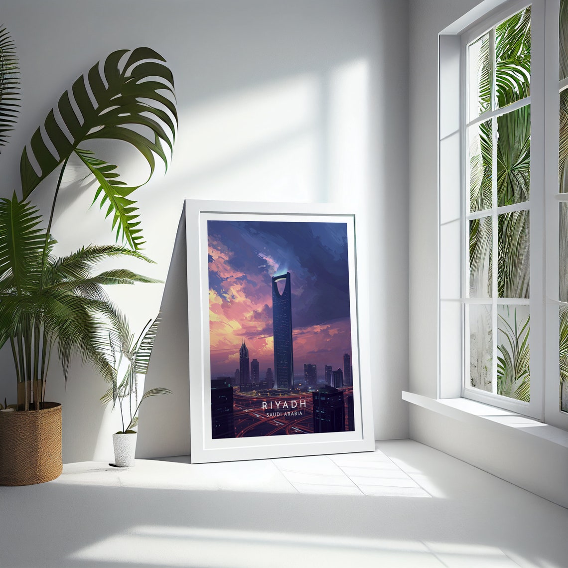 Riyadh Saudi Arabia Kingdom Centre Tower Dusk City Lights Poster - Image 4