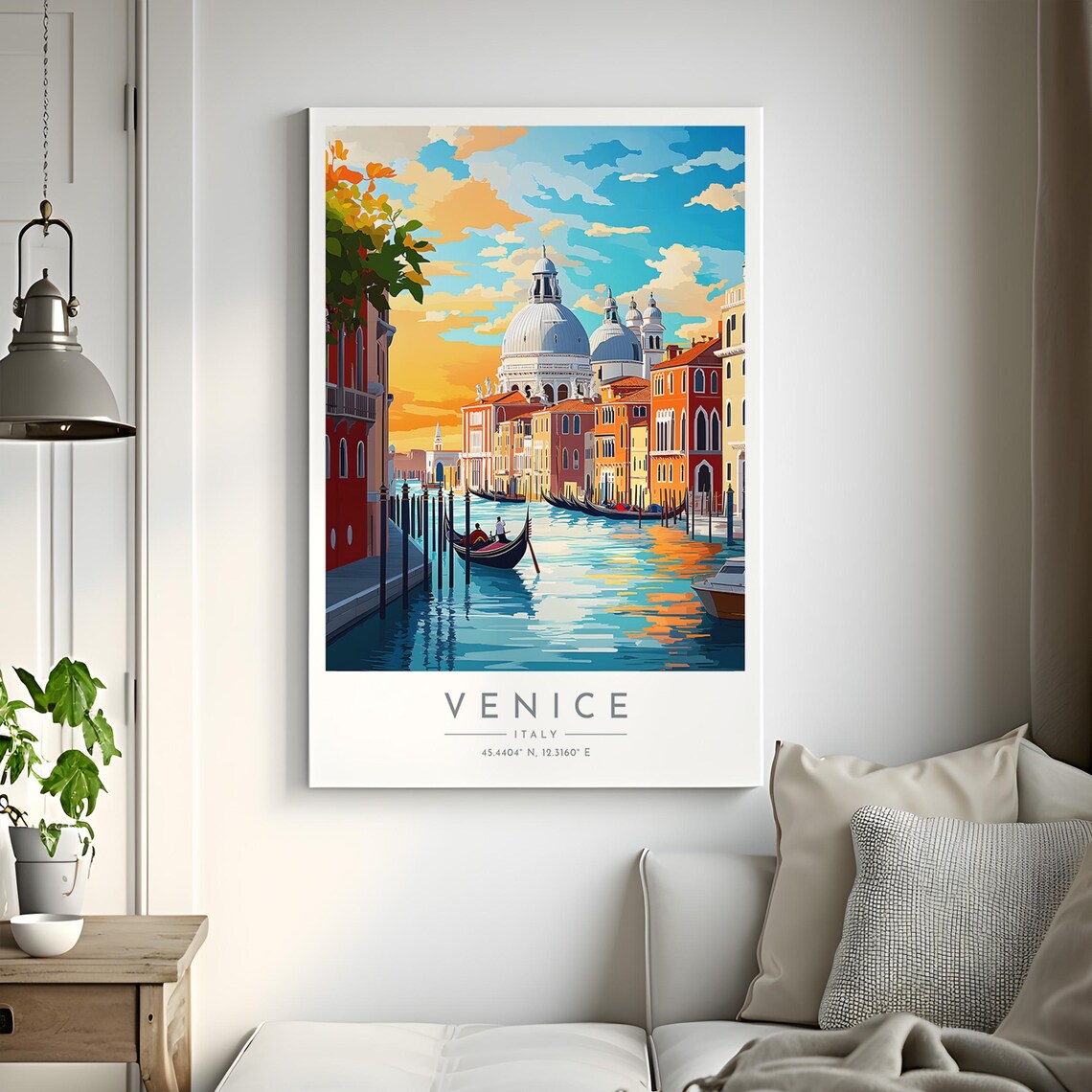 Venice Sunset Canal Gondola Grand Canal Golden Glow Travel Poster - Image 2