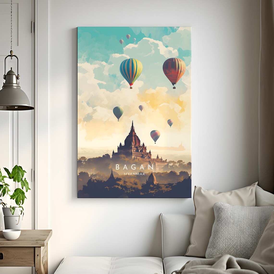 Bagan Travel Poster, Myanmar Place Print - Image 3