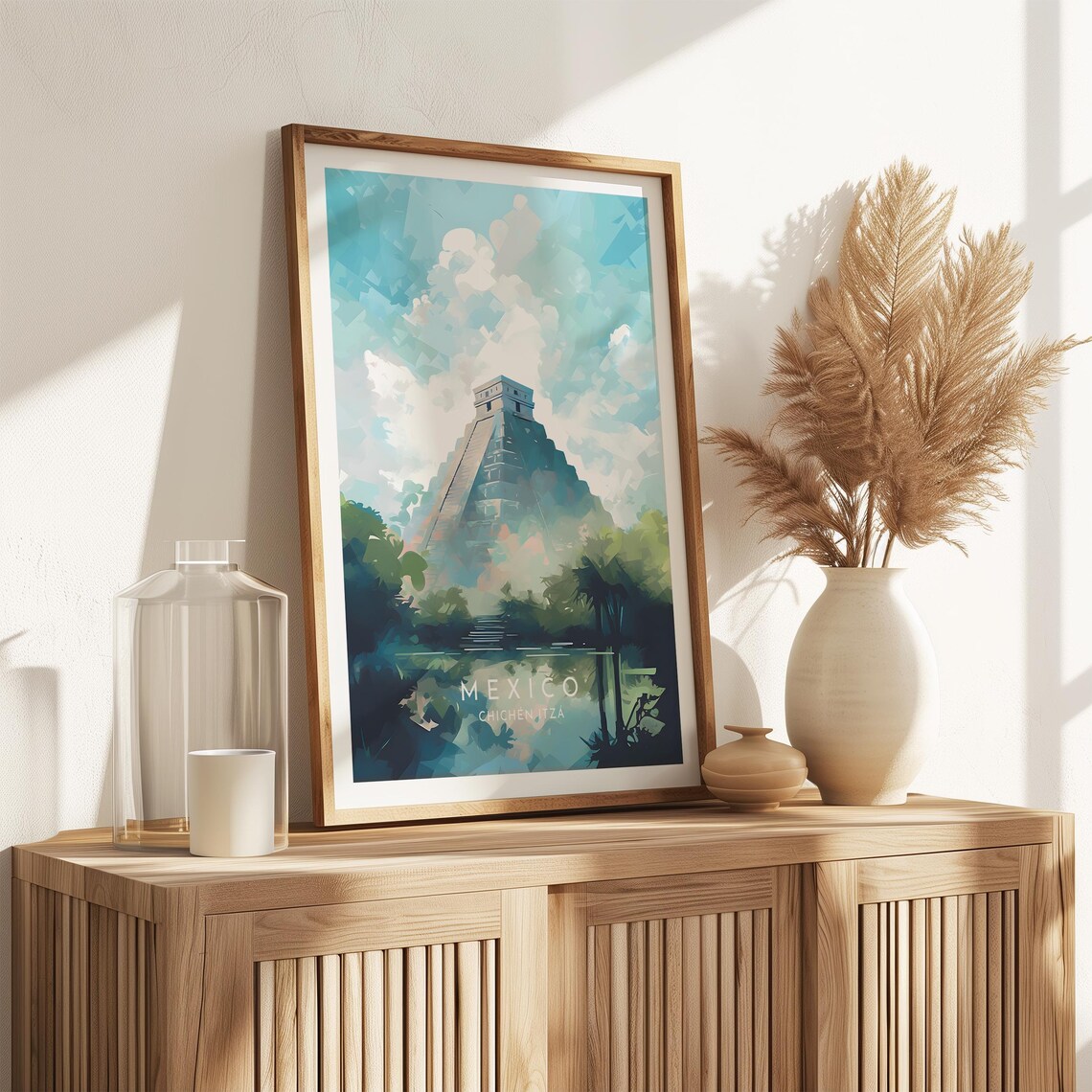 Chichen Itza Travel Poster, Mexico Wall Art Print - Image 2