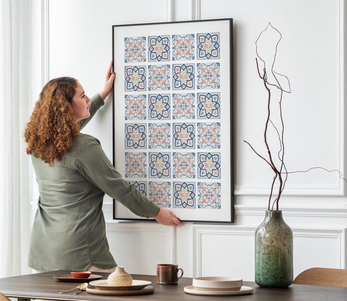 Faience Encaustic Tale Watercolor Mosaic Art Print - Image 6