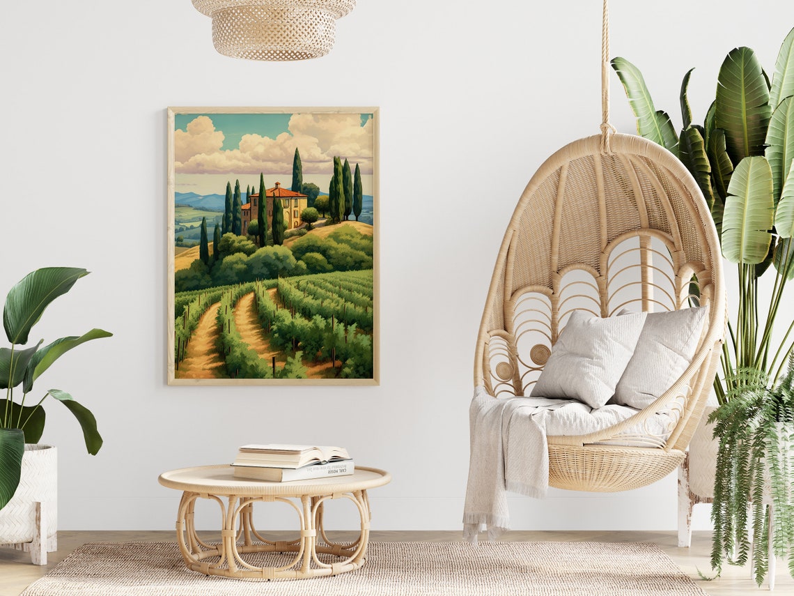 Tuscany Vineyard Villa Cypress Hills Italian Countryside Poster - Image 4