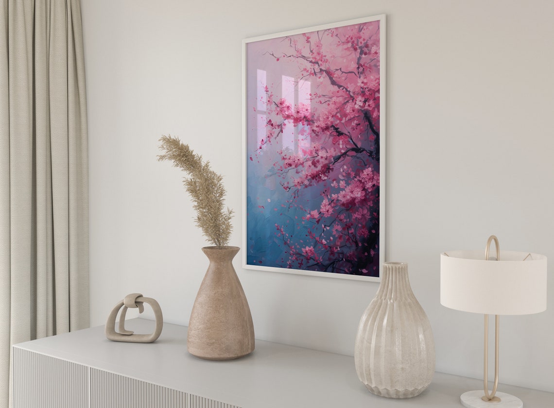 Pink Cherry Blossom Tree Blossom Mist Dreamy Floral Art Print - Image 4