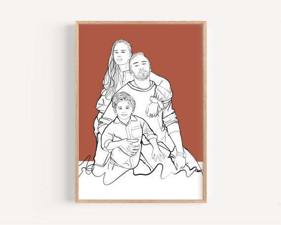 Custom Couple Portrait Birthday Gift For Him Personalized Boyfriend Gift Portrait In Loving Memory Personalized Family Portrait