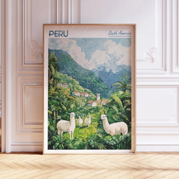 Peru Watercolor Print Pastel South America Travel Art