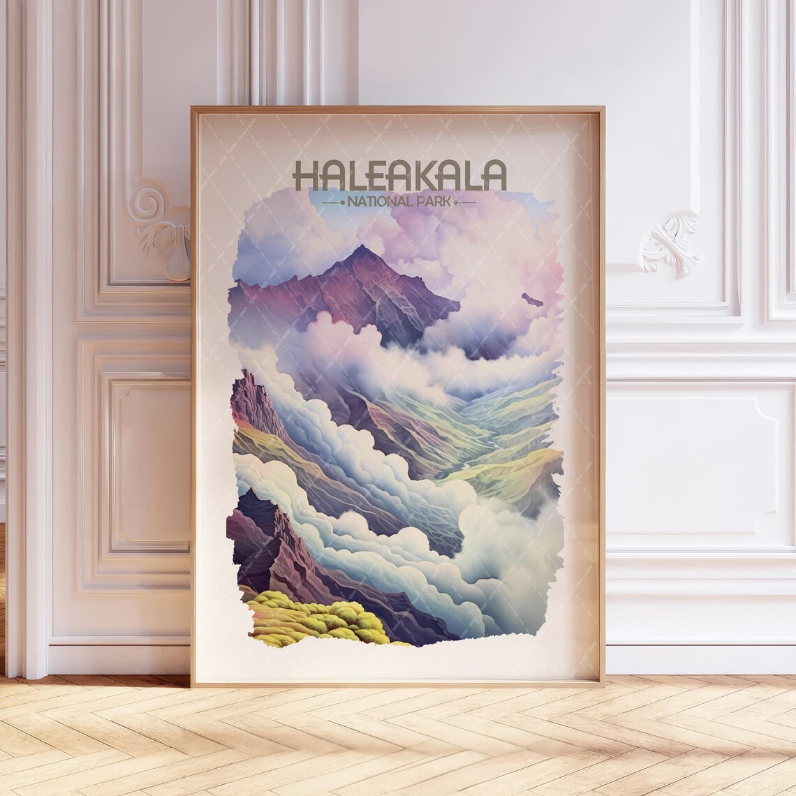 Haleakala National Park Watercolor Travel Poster