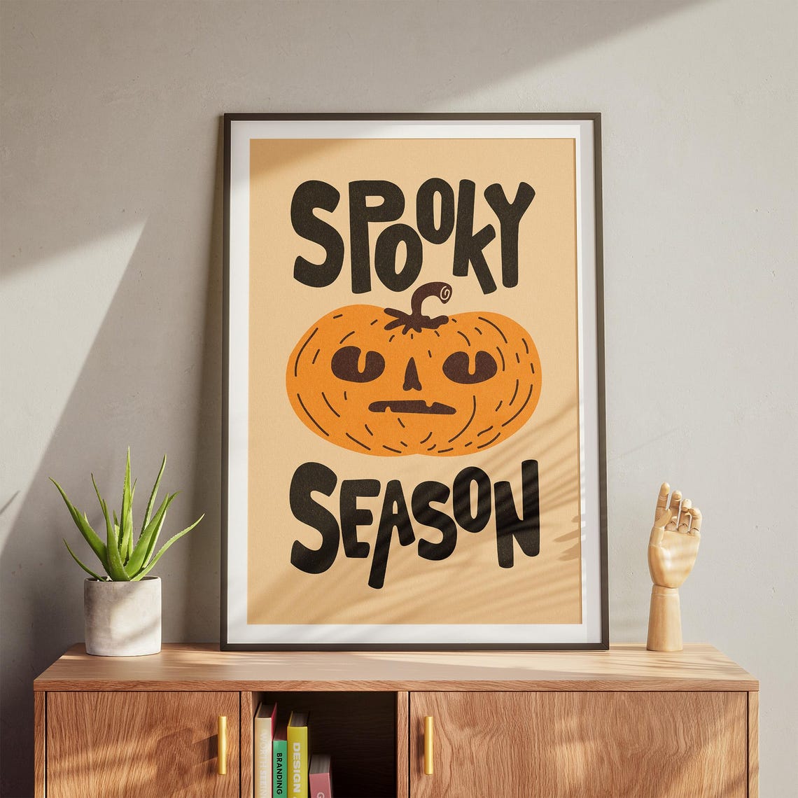 Spooky Season Cute Jack O Lantern Pumpkin Halloween Quote Poster - Image 2