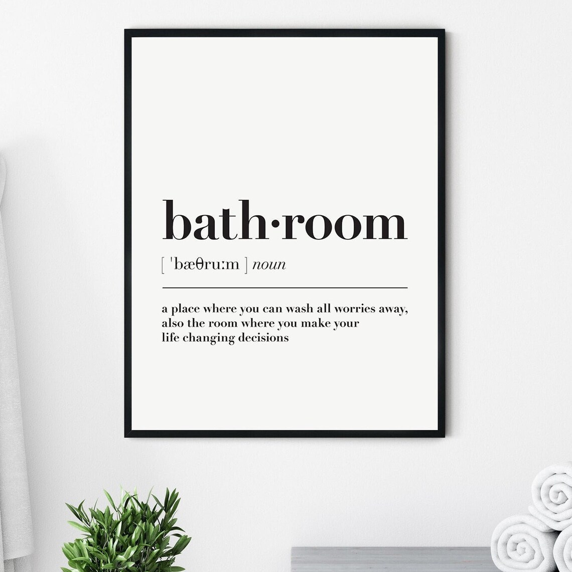 Bathroom Definition Typography Quote Art Print