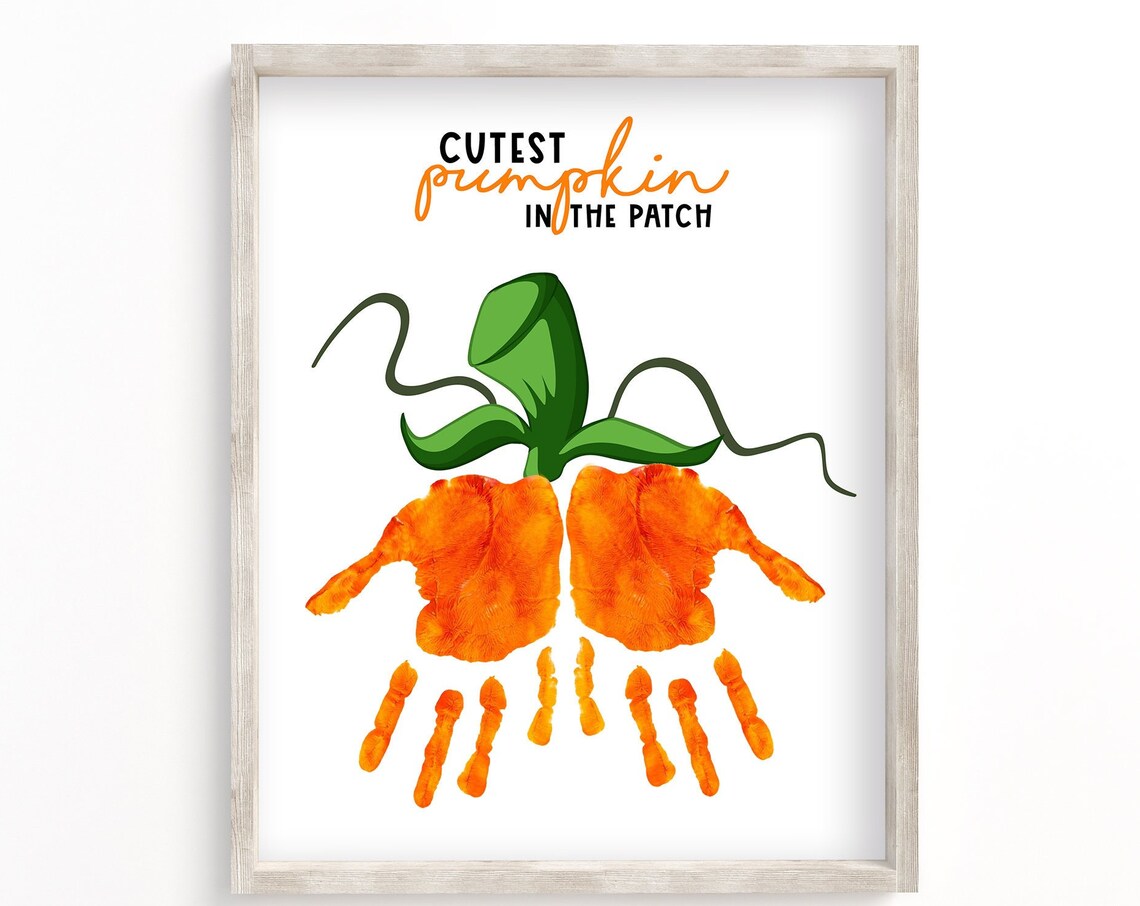 Cutest Pumpkin In The Patch Fall Handprint Keepsake