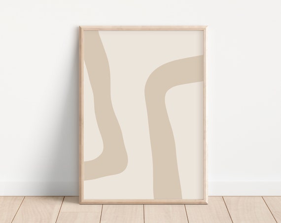 Beige Modern Abstract Print Organic Minimalist Wall Art Modern Art Print Neutral Print Boho Art Print Art