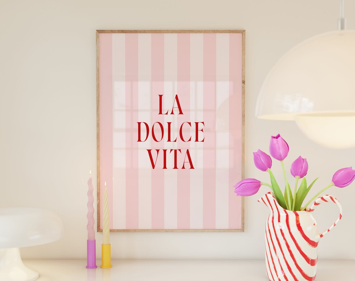 La Dolce Vita Print Italian Quote Print Italy Print Trendy Quote Poster Italy Wall Art Italian Summer Wall Art Wall Art