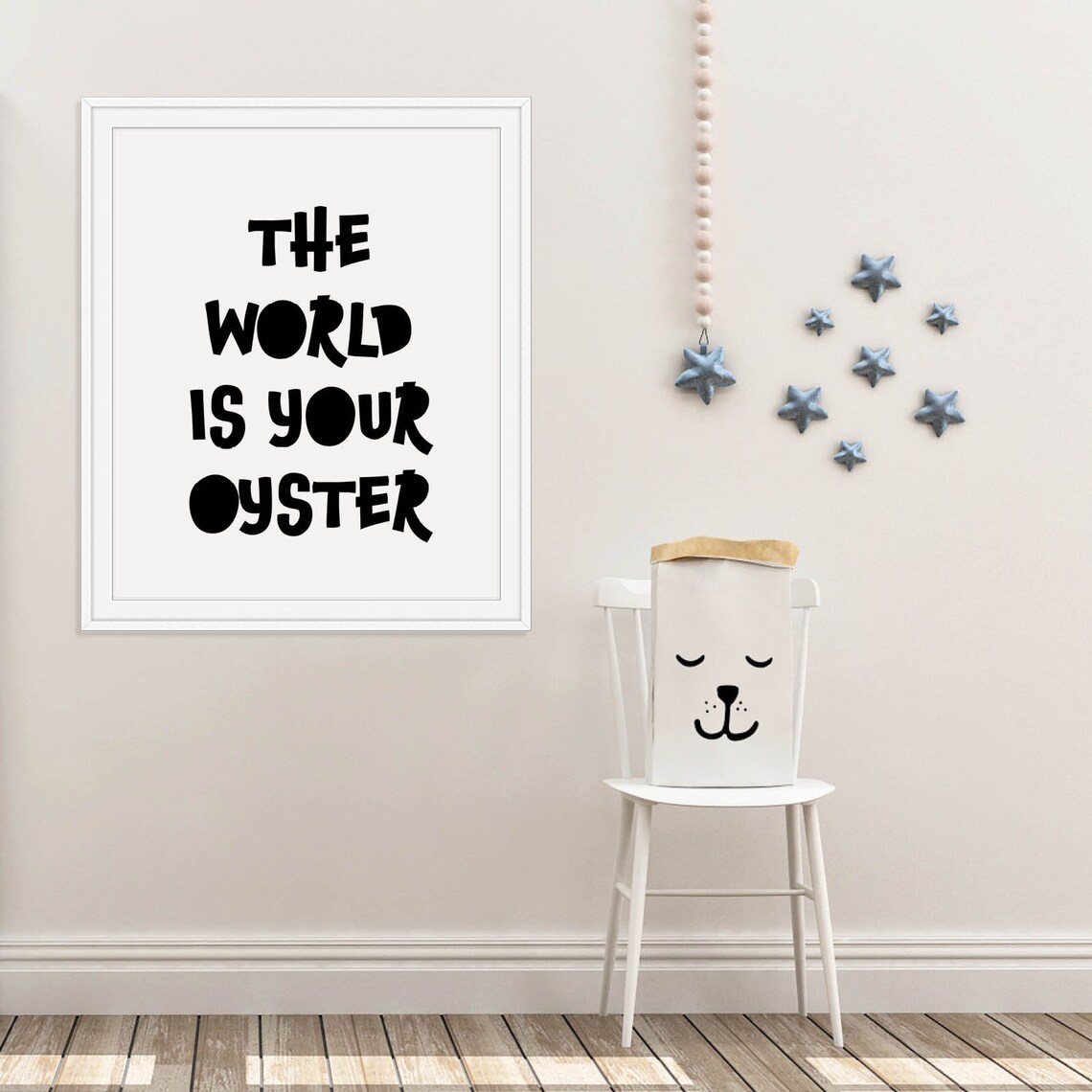 The World Is Your Oyster Playful Nursery Typography Kids Poster - Image 3