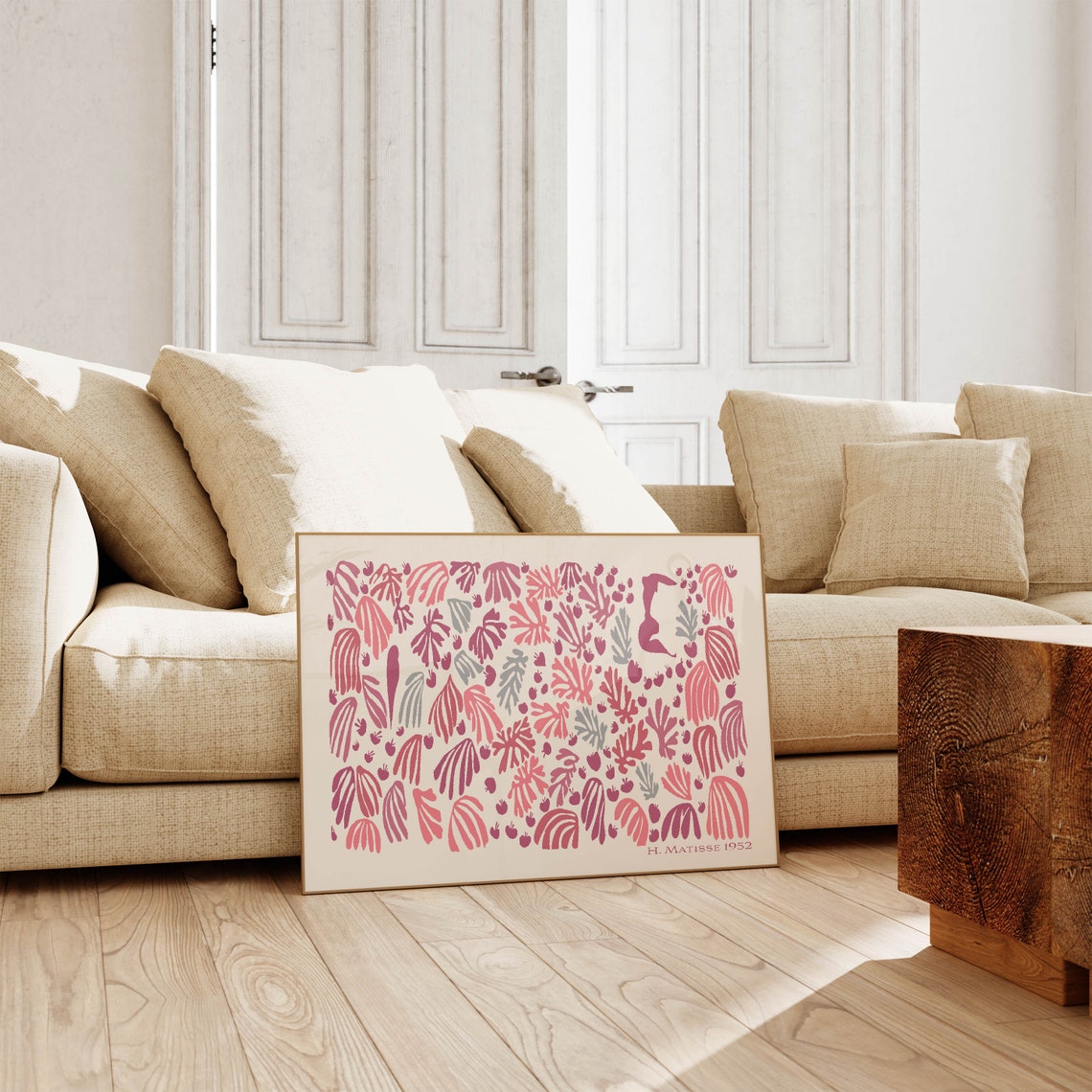 Henri Matisse Pink Leaf Pattern 1952 Botanical Cutout Poster - Image 3