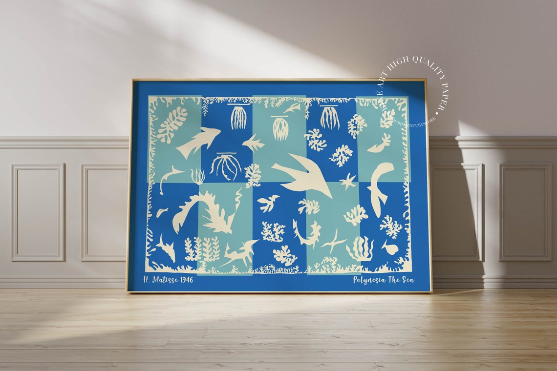 Henri Matisse Polynesia The Sea 1946 Deep Blue Marine Cutouts Poster