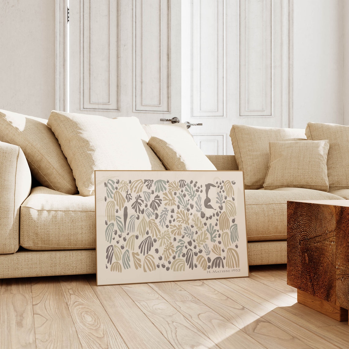 Henri Matisse Earth Tone Leaf Pattern 1952 Neutral Cutout Poster - Image 3