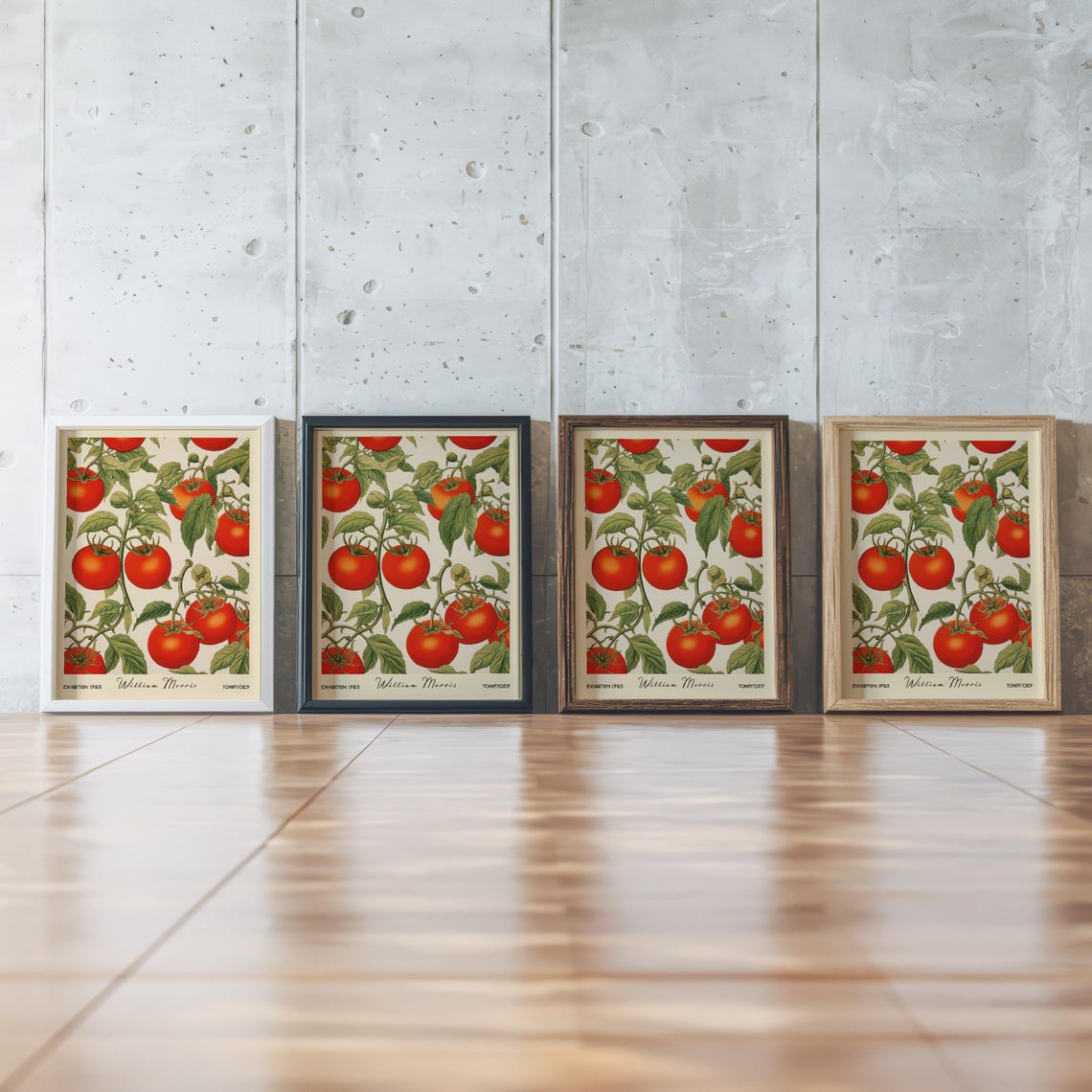 William Morris Style Tomatoes On The Vine Vintage Kitchen Poster - Image 2