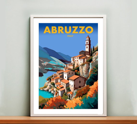 Abruzzo Italy Travel Poster, Europe Wall Decor