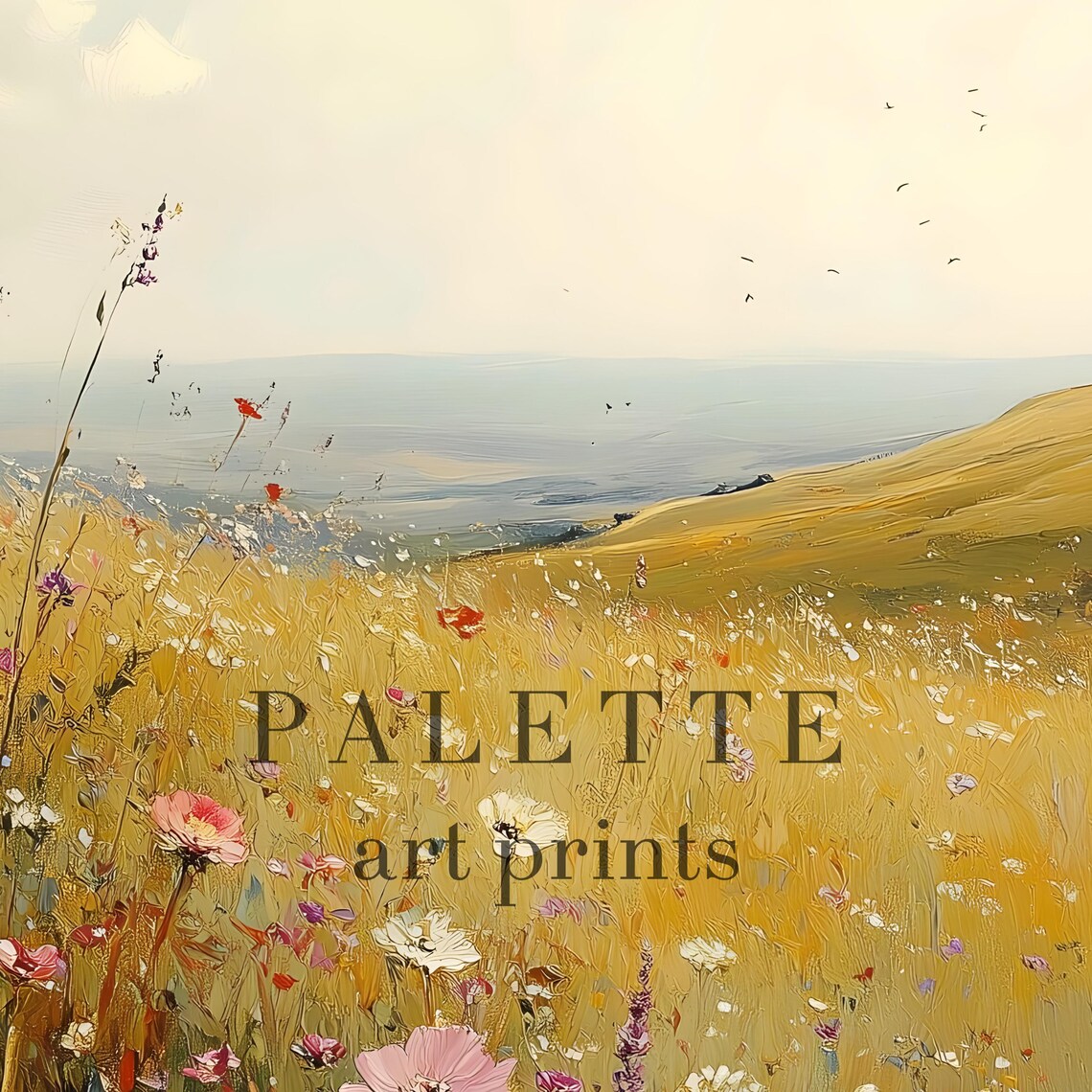 Blooming Wildflower Meadow In Golden Afternoon Light Floral Poster - Image 2