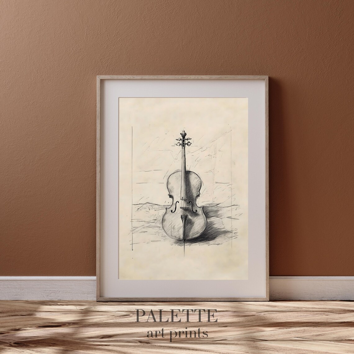 Cello Pencil Sketch Classical Music Instrument Minimalist Drawing Poster - Image 3