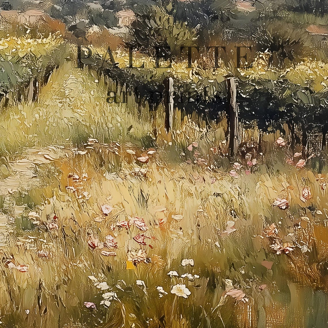 Tuscan Vineyard Cottage Rolling Hills Vintage Countryside Poster - Image 3