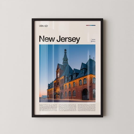 New Jersey Print Wall Art Garden State Poster Coastal And Countryside Photo East Coast Landscape Decor