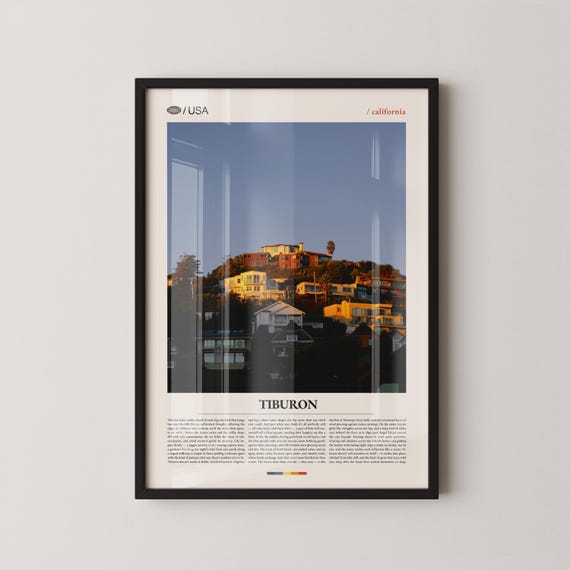 Tiburon Print Wall Art Poster Photo Angel Island Richardson Bay Old St Hilarys Church Shoreline