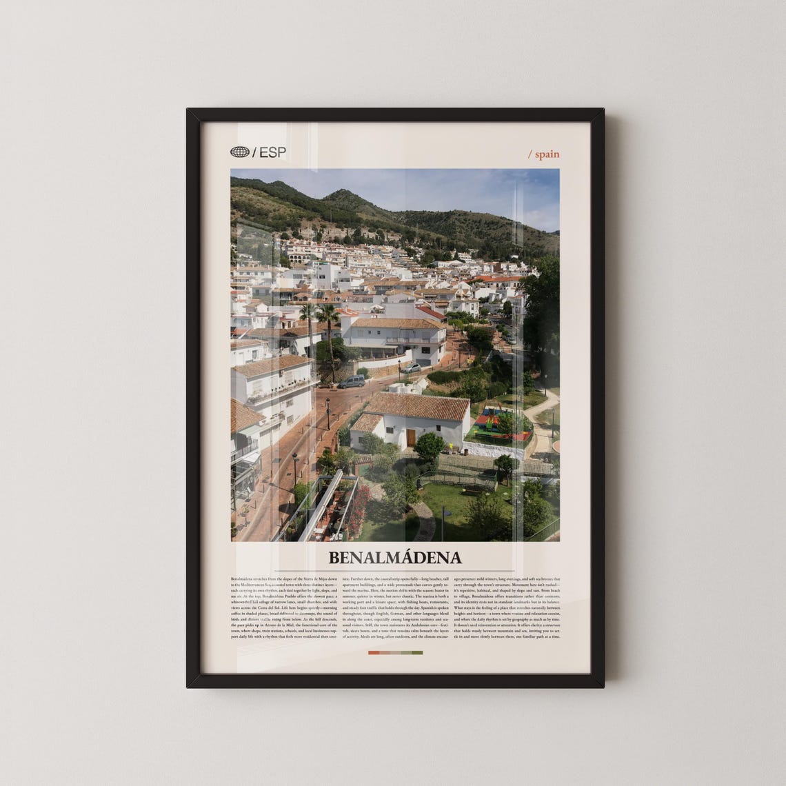 Benalmadena Spain Whitewashed Village Hillside View Travel Poster