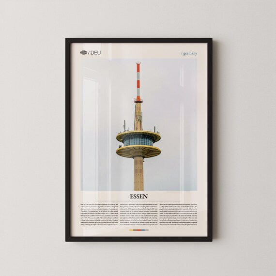 Essen Germany Television Tower Industrial Landmark Photo Poster