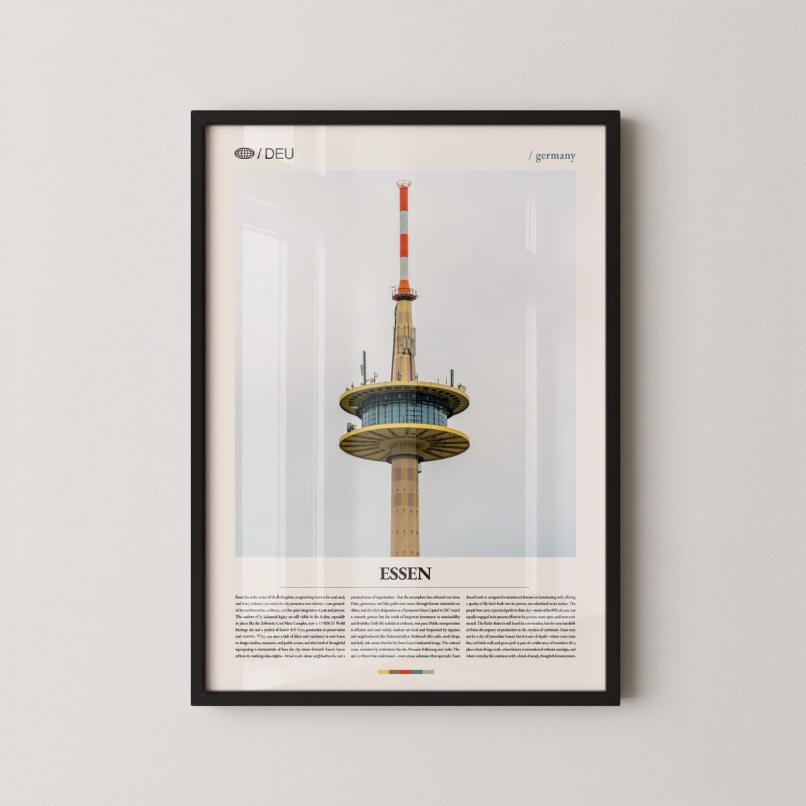 Essen Germany Television Tower Industrial Landmark Photo Poster