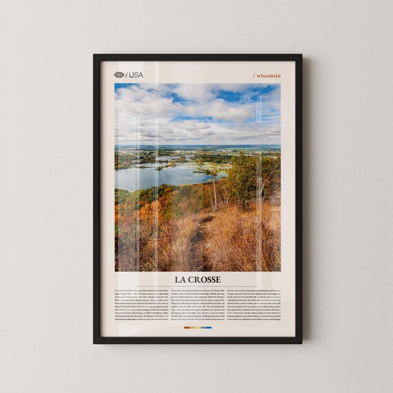 La Crosse Wisconsin Mississippi River Bluff Autumn View Poster